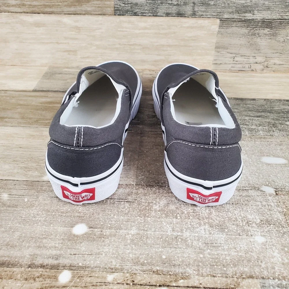Vans Classic Womens Sz 5.5 Comfort Charcoal Round Toe Slip-On‎ Sneakers